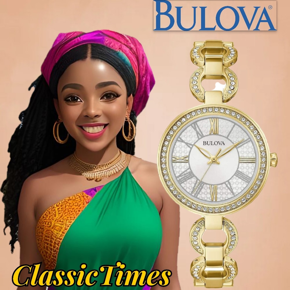 ***BRAND NEW*** Classic Crystal Bezel Stainless Steel Ladies Quartz Watch